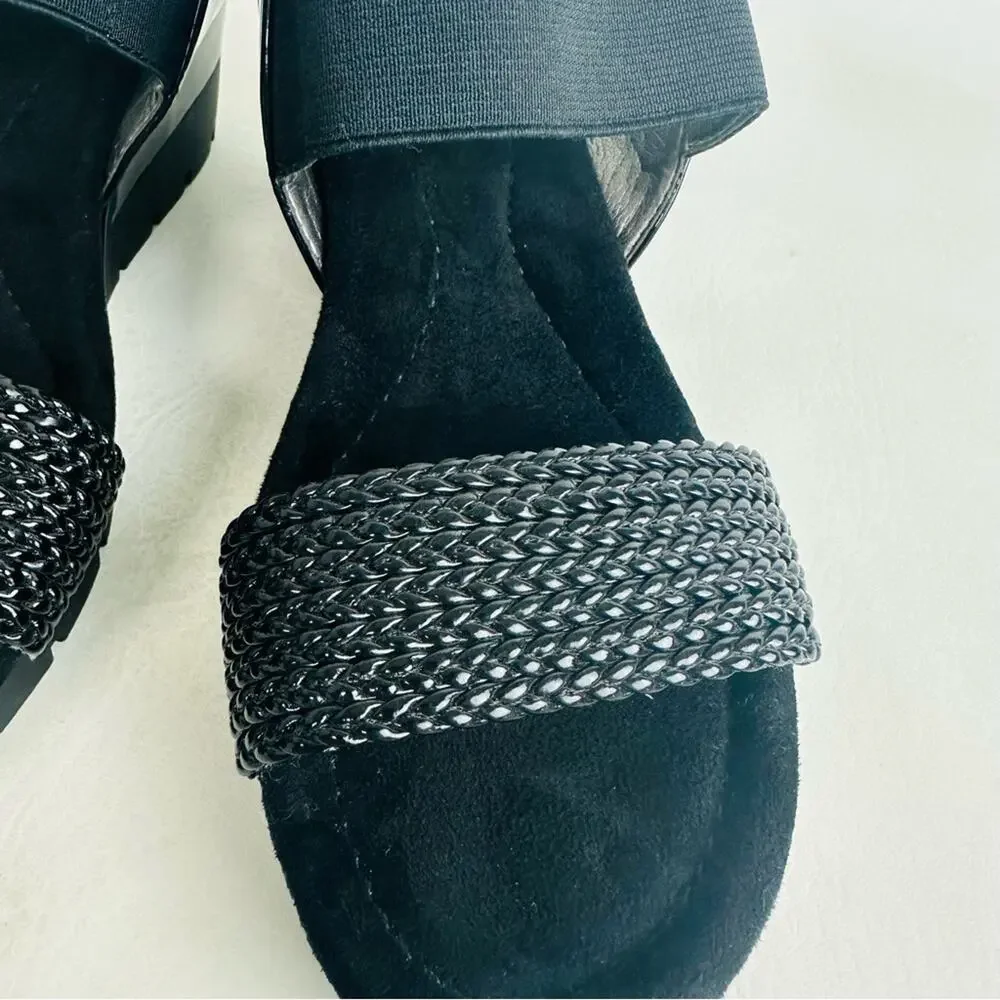 Bandolino Womens Sandals Shoes Black Wedge Slip On‎ Open Toe Size 8.5